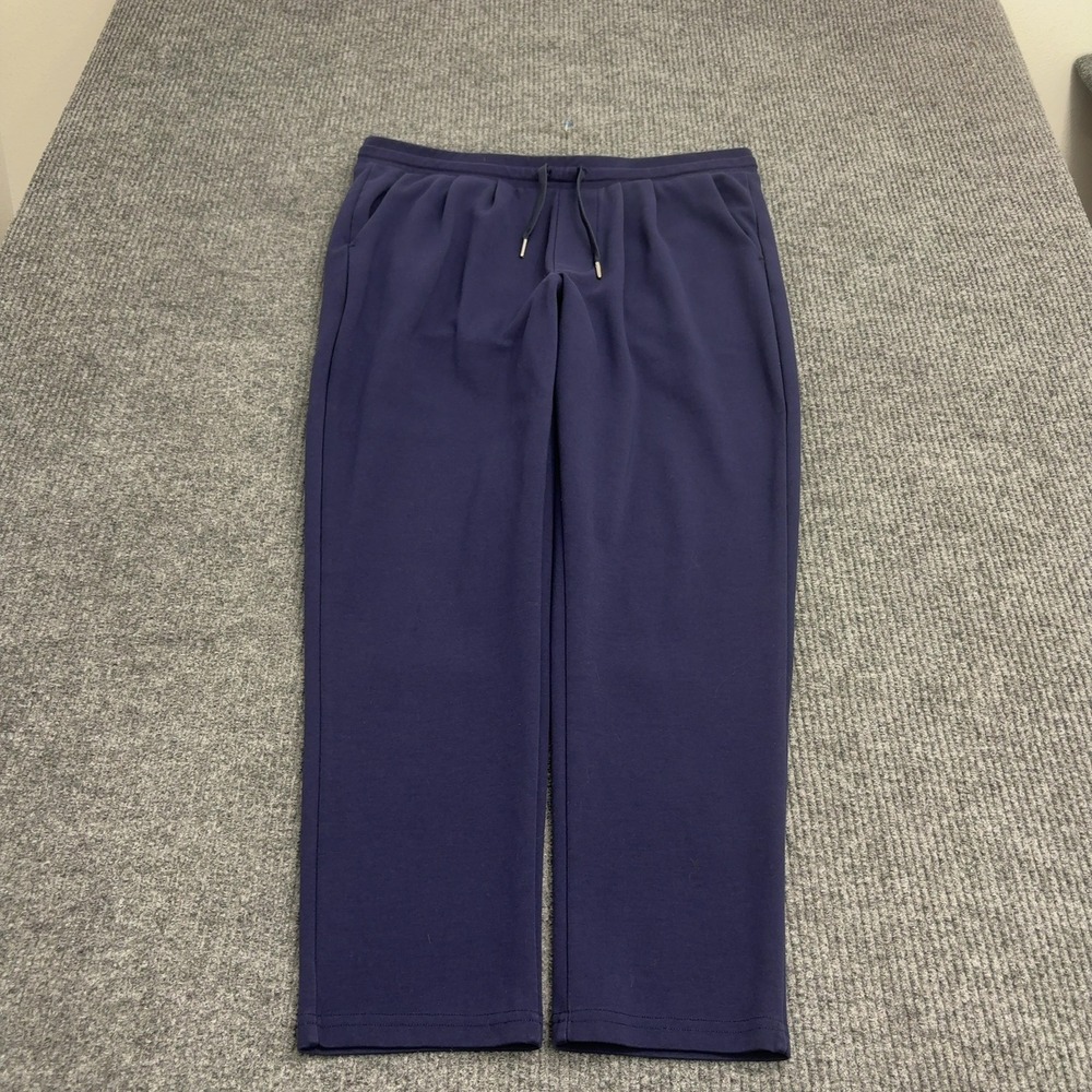 Armani Exchange Pants Mens L Blue Cotton Polyester Drawstring Joggers Casual